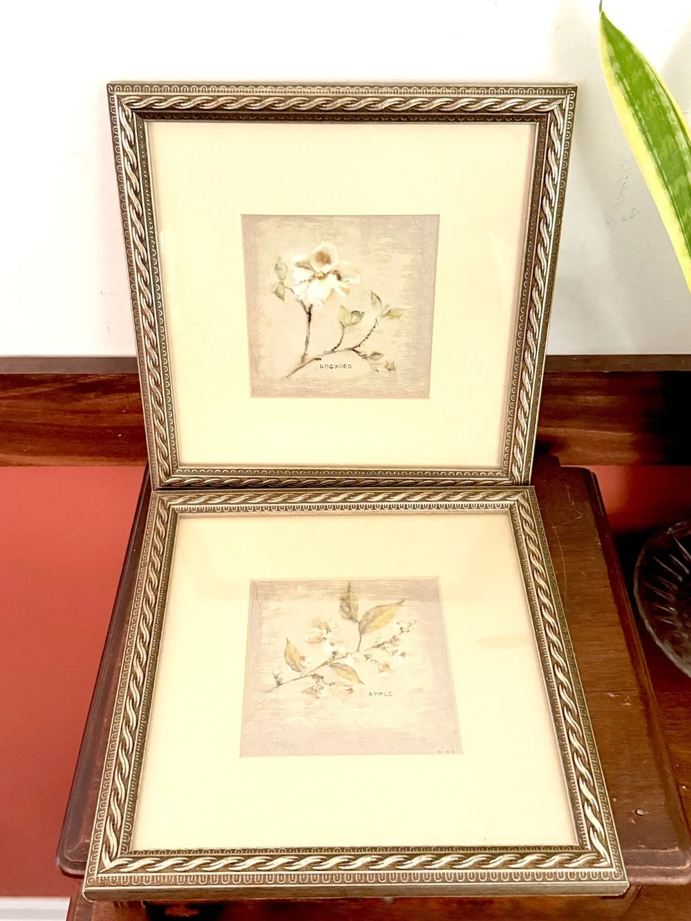 Dogwood & Apple Tree Branch Spring Cheri Blum Cottage Art Framed Wall Hanging